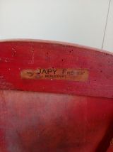 Fauteuil chaise enfant Japy en bois courbé laqué roug