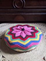 Coussin crochet vintage 