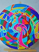 Décoration murale pièce unique de style art singulier. 