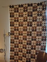 rideaux imprimés orange et marron vintage