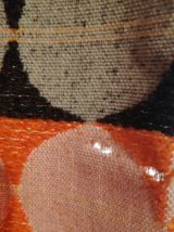 rideaux imprimés orange et marron vintage