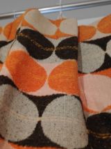 rideaux imprimés orange et marron vintage