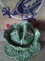 Soupière et plat de service "chou" en barbotine