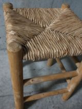 Tabouret paillé brut