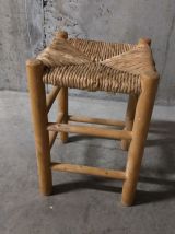 Tabouret paillé brut