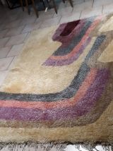 tapis laine beige  1960 a 1970 pop art  , style  rya ,desso 