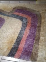 tapis laine beige  1960 a 1970 pop art  , style  rya ,desso 
