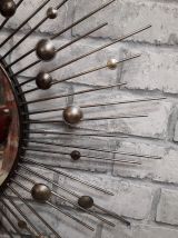 MIROIR SOLEIL EN MÉTAL 1970 60cm  bon etat