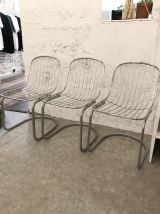 Lot 3 chaises en fer années 70