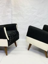 PAIRE DE FAUTEUILS VINTAGE FORME CUBE ANNEE 1960