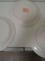 3 assiettes plates vintage modèle love