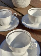 Tasses café et sous-tasses porcelaine fine de Baviere