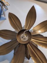 appliques murales feuilles en métal doré