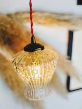   Lampe baladeuse tulipe verre bulles - Circa 70