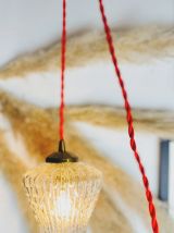   Lampe baladeuse tulipe verre bulles - Circa 70