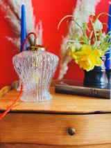   Lampe baladeuse tulipe verre bulles - Circa 70