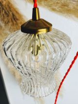   Lampe baladeuse tulipe verre bulles - Circa 70