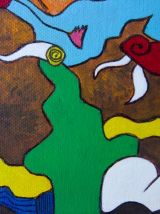 Peinture toile carrée petit format Décoration murale colorée