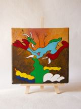 Peinture toile carrée petit format Décoration murale colorée