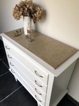 Commode blanche vintage 