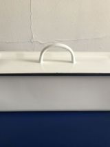 Belle poissonnière vintage en tôle émaillée