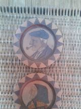 Coupelle pirogravure bois.