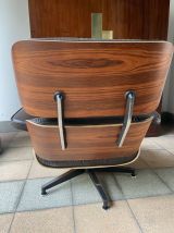 Charles EAMES - Lounge chair et ottoman cuir marron 