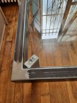 Table basse de" style industriel "  en métal et verre