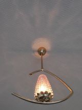 lustres en laiton et tulipes en verre parme 