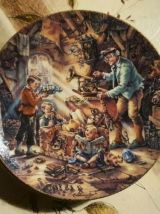 LOT 6 ASSIETTES MURALES PORCELAINE ALLEMAGNE • NUMÉROTÉES