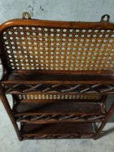 Etagère à épices en rotin années 70