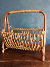 Porte revue rotin, porte revue vintage