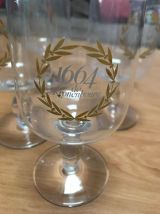 Lot 6 verres à bière " 1664 de Kronenbourg " 25 cl , décor l