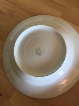 Assiettes creuses en porcelaine décor mésanges et roses