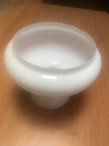 Suspension vintage globe opaline blanc support m