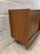 Enfilade scandinave semi-longue vintage en teck, années 60