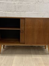 Enfilade scandinave semi-longue vintage en teck, années 60