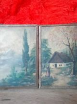 Ancien triptyque de barbier - Années 40