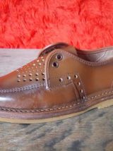 Chaussures enfants en cuir marron (Années 60)