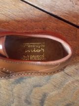 Chaussures enfants en cuir marron (Années 60)