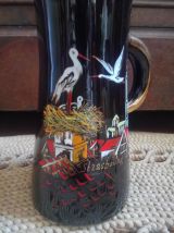 Pichet en céramique émaillée signée Tess - Années 50/60