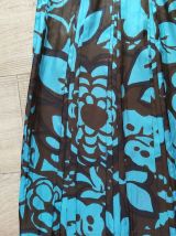 50s robe à fleurs brun turquoise S