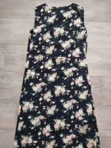 60s robe fleurie noir S