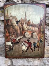 Gravure sur bois style flamand 