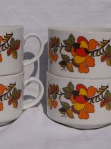 4 tasses à café vintage 