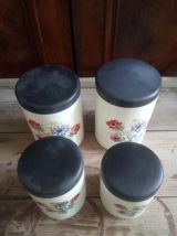 4 jolis pots de conservation vintage 