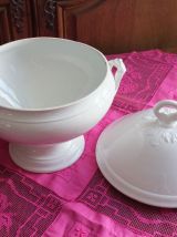 Soupière blanche Opaque Luneville