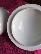 Soupière blanche Opaque Luneville