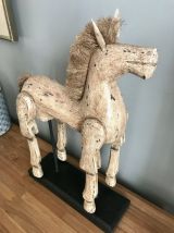 Sculpture de Cheval en bois articulé - Thaïlande -