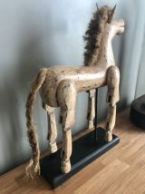 Sculpture de Cheval en bois articulé - Thaïlande -